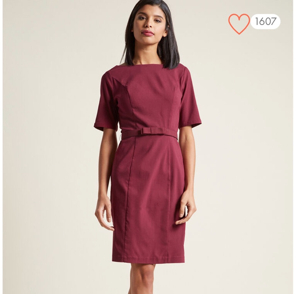Modcloth Burgundy Sheath Dress
